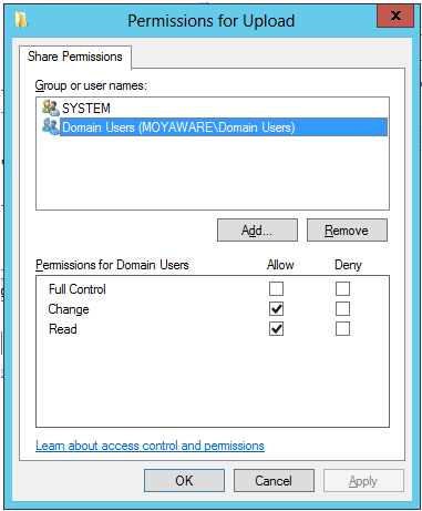 Example screenshot from Windows Server 2012 