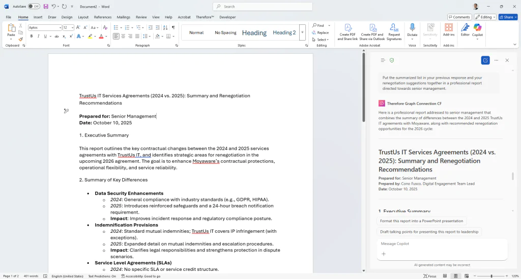Easily access Copilot from the Microsoft applications you use the most, like Word, Excel, PowerPoint, and Outlook