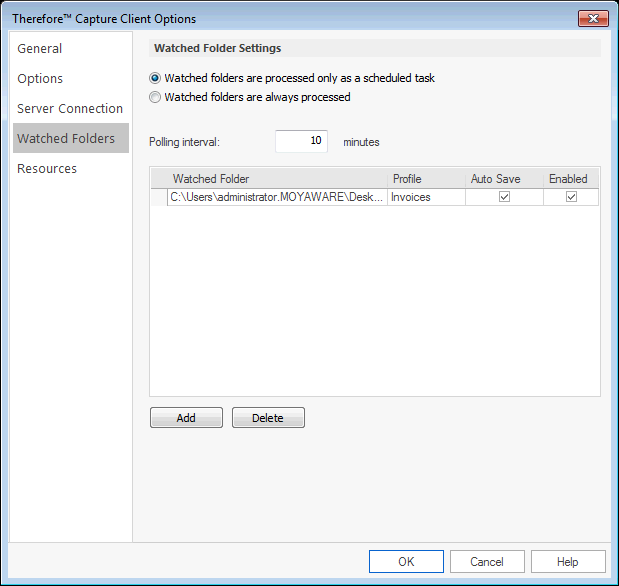  1. Documents in the watched folder will be automatically saved to Therefore™.   2. Watched folders must be enabled before they will be processed.