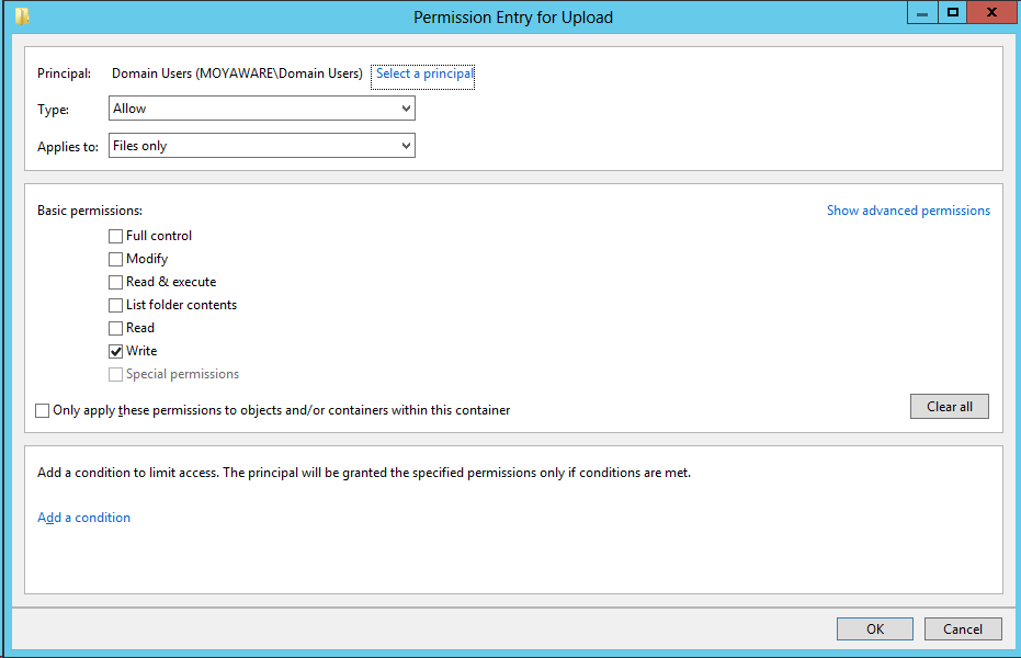 Schermata esemplare Windows Server 2012