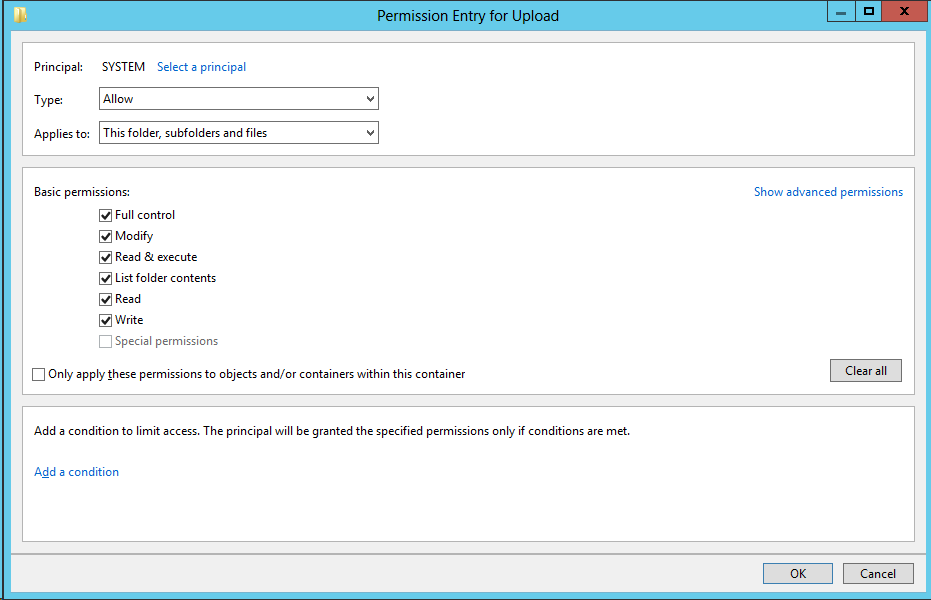 Schermata esemplare Windows Server 2012