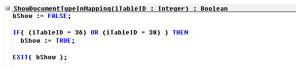 Figure 11: Codeunit 52101149 (Function ShowDocumentTypeInMapping() )