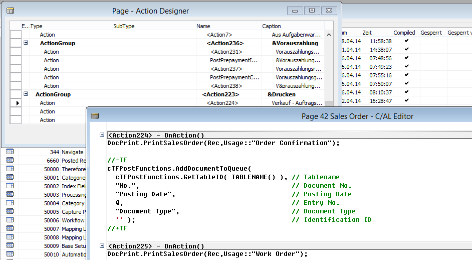 Figure 3: Page 42 (Sales Order) C/AL  in the Action Button Print