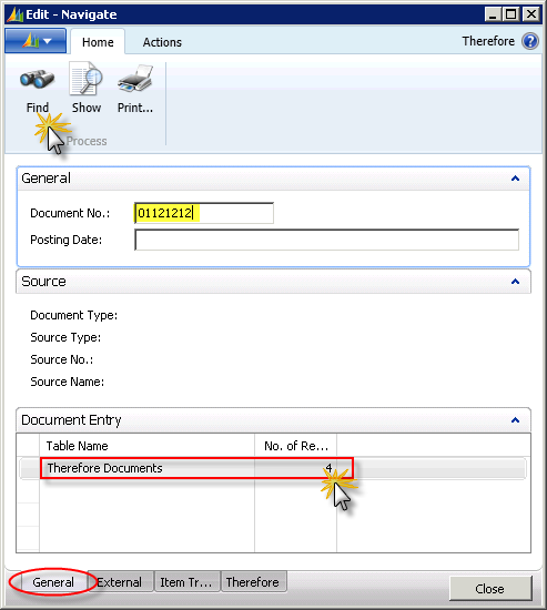 Figure 44: Actions - Navigate (View Therefore™ documents)