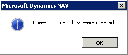 Figure 32: Successful creation of a link (Sales Invoice)