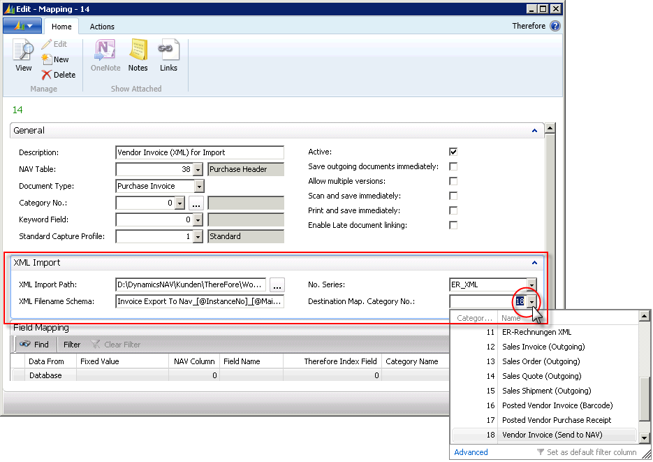 Figure 39: Mapping No. 14 (Vendor Invoice XML-Import)