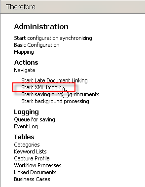 Figure 40:  XML-Import