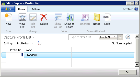 Figure 52: Capture Profile List (Scanner)