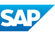 The SAP logo featuring bold white letters "SAP" on a blue background with a diagonal edge on the right side highlights its seamless integration with Therefore™.